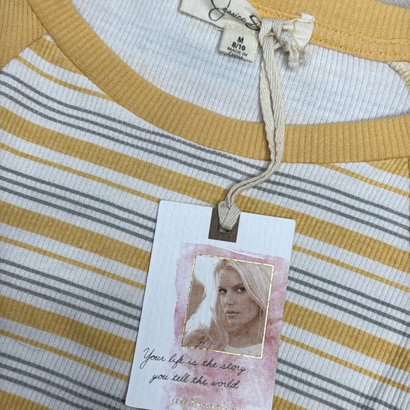 Jessica Simpson | Girls 8-10 Long Sleeve Striped Baseball T-Shirt NWT - Picture 3 of 6